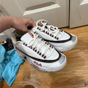 Fila White and Red Sneakers